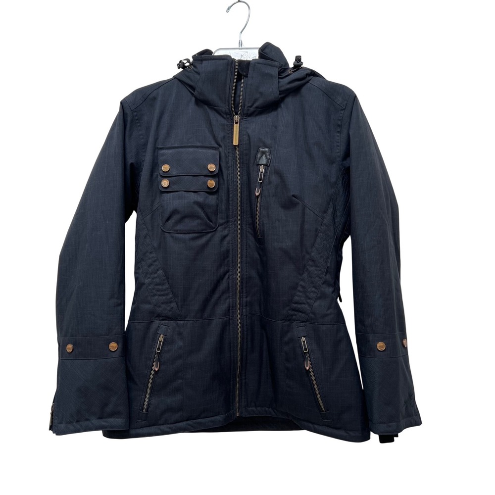 Obermeyer Delaney Jacket Womens 8 Black Insulated Ski Snowboard Hooded Gorpcore